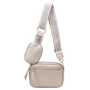 DAMEN TASCHE Crossbody Schultertasche Crossover Bodybag Brusttasche Umhängetasche Brieftasche Smartphone Geldtasche Abend Handy Clutch Leder Optik Gold