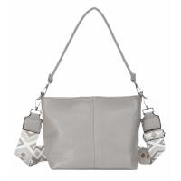 Damen Tasche Shopper Brusttasche Hobo Bag Schultertasche Crossbody Umhängetasche Beuteltasche Handtasche Crossover BodyBag Leder Optik Hellgrau