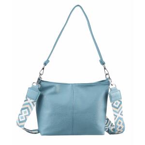 Damen Tasche Shopper Brusttasche Hobo Bag Schultertasche Crossbody Umhängetasche Beuteltasche Handtasche Crossover BodyBag Leder Optik Blau