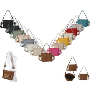 Damen Tasche Shopper Brusttasche Hobo Bag Schultertasche Crossbody Umhängetasche Beuteltasche Handtasche Crossover BodyBag Leder Optik Blau