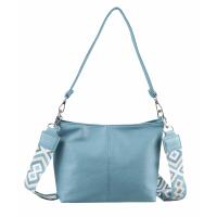 Damen Tasche Shopper Brusttasche Hobo Bag Schultertasche Crossbody Umhängetasche Beuteltasche Handtasche Crossover BodyBag Leder Optik Blau