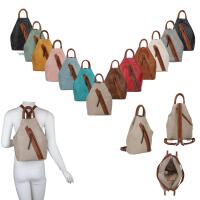 Damen Rucksack Tasche Schultertasche Daypack Handtasche Cityrucksack Leder Optik Tagesrucksack Freizeitrucksack Backpack Braun