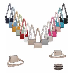 DAMEN TASCHE Crossbody Umhängetasche Bodybag Schultertasche Crossover Damentasche Brieftasche Handtasche Muster Taschengurt Reise Kunstleder