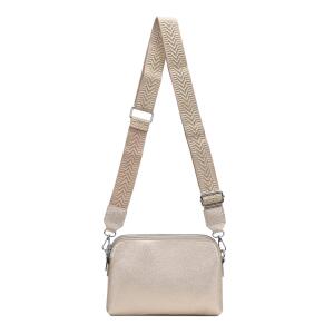 DAMEN TASCHE Crossbody Umhängetasche Bodybag Schultertasche Crossover Damentasche Brieftasche Handtasche Muster Taschengurt Reise Kunstleder Gold