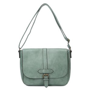 Damen Tasche Messenger Schultertasche Crossbody Umhängetasche Shopper Handtasche Tablettasche bis ca. 10-11 Zoll Überschlagtasche Leder Optik Mint