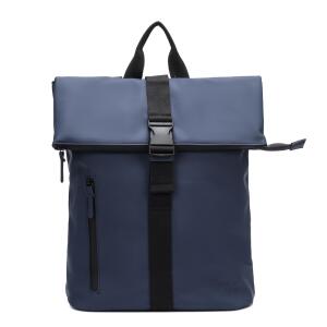 XXL Damen Herren Rolltop Rucksack Cityrucksack Laptop Fach Handgepäck Freizeitrucksack BASICS Rollup Arbeitsrucksack Sportrucksack Reiserucksack Schulrucksack Wasserabweisend Blau V1