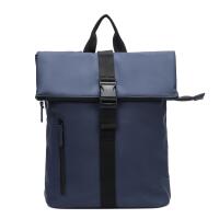 XXL Damen Herren Rolltop Rucksack Cityrucksack Laptop Fach Handgepäck Freizeitrucksack BASICS Rollup Arbeitsrucksack Sportrucksack Reiserucksack Schulrucksack Wasserabweisend Blau V1