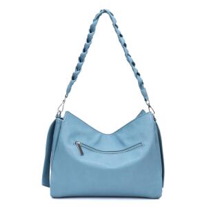 Damen Tasche Shopper FLECHTOPTIK Hobo Bag Schultertasche Cross Over Umhängetasche Beuteltasche Handtasche Henkeltasche Henkel Leder Optik Rosa