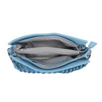 Damen Tasche Shopper FLECHTOPTIK Hobo Bag Schultertasche Cross Over Umhängetasche Beuteltasche Handtasche Henkeltasche Henkel Leder Optik Türkis
