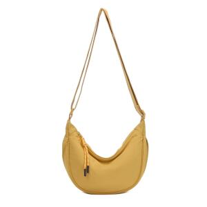 DAMEN HERREN UNISEX TASCHE Halbmondtasche Halbmond Bodybag Brusttasche Crossbody Crossover Schultertasche MOON Hobo Bag Umhängetasche ultraleicht Nylon Reise Freizeit Urlaub Sport Gelb