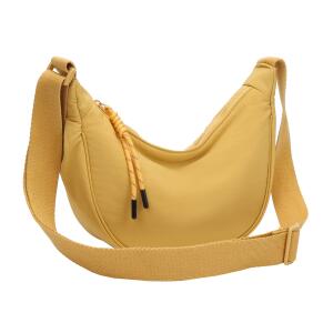 DAMEN HERREN UNISEX TASCHE Halbmondtasche Halbmond Bodybag Brusttasche Crossbody Crossover Schultertasche MOON Hobo Bag Umhängetasche ultraleicht Nylon Reise Freizeit Urlaub Sport Gelb