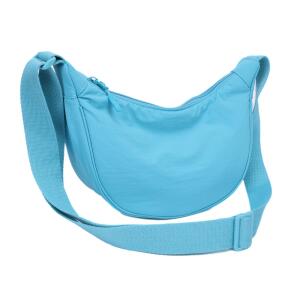 DAMEN HERREN UNISEX TASCHE Halbmondtasche Halbmond Bodybag Brusttasche Crossbody Crossover Schultertasche MOON Hobo Bag Umhängetasche ultraleicht Nylon Reise Freizeit Urlaub Sport Hellgrau