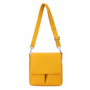 Damen Tasche Crossbody Handtasche Messenger Schultertasche Umhängetasche Shopper Tablettasche bis ca. 10-13 Zoll Henkeltasche Überschlagtasche Leder Optik Unisex Bodybag Gelb
