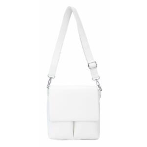 Damen Tasche Crossbody Handtasche Messenger Schultertasche Umhängetasche Shopper Tablettasche bis ca. 10-13 Zoll Henkeltasche Überschlagtasche Leder Optik Unisex Bodybag Weiß