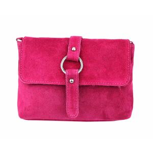 Made in Italy DAMEN LEDER TASCHE Schultertasche Body Bag Wildleder Handtasche Umhängetasche Ledertasche Messenger Cross-Over Abendtasche Clutch  Pink