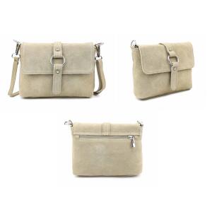 Made in Italy DAMEN LEDER TASCHE Schultertasche Body Bag Wildleder Handtasche Umhängetasche Ledertasche Messenger Cross-Over Abendtasche Clutch  Pink