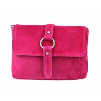 Made in Italy DAMEN LEDER TASCHE Schultertasche Body Bag Wildleder Handtasche Umhängetasche Ledertasche Messenger Cross-Over Abendtasche Clutch  Pink