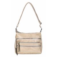 DAMEN TASCHE SHOPPER Schultertasche Umhängetasche CrossOver Crossbody Henkeltasche Beuteltasche Handtasche City Bag Reise Kunst-Leder Taupe V1