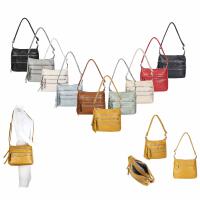 DAMEN TASCHE SHOPPER Schultertasche Umhängetasche CrossOver Crossbody Henkeltasche Beuteltasche Handtasche City Bag Reise Kunst-Leder Taupe V1
