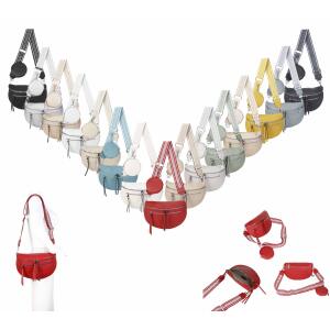 ITALYSHOP24 Damen Tasche Umhängetasche Brusttasche Muster Gürtel Bauchtasche Crossbody Gürteltasche Hüfttasche Crossover Bodybag Schultertasche Handytasche Leder Optik Gold