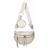 ITALYSHOP24 Damen Tasche Umhängetasche Brusttasche Muster Gürtel Bauchtasche Crossbody Gürteltasche Hüfttasche Crossover Bodybag Schultertasche Handytasche Leder Optik Gold