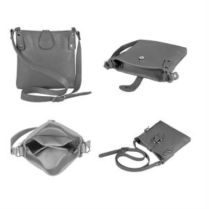 Made in Italy DAMEN LEDER TASCHE Schultertasche CrossOver Handtasche  Umhängetasche Bodybag Abendtasche Crossbody Ledertasche Hellblau