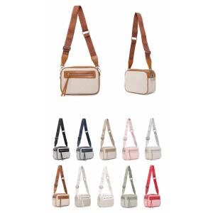 Damen Tasche Schultertasche Cross Over Body Bag Canvas Umhängetasche Brusttasche Muster Gürtel Bodybag Damentasche Handtasche Brieftasche Reise Kunst-Leder