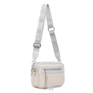 Damen Tasche Schultertasche Cross Over Body Bag Canvas Umhängetasche Brusttasche Muster Gürtel Bodybag Damentasche Handtasche Brieftasche Reise Kunst-Leder