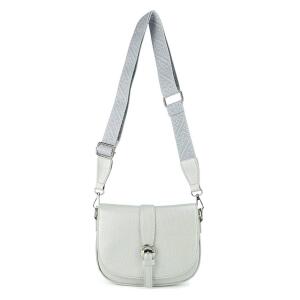 Damen Brusttasche Tasche Cross Over Body Bag Schultertasche Umhängetasche Hüfttasche Handytasche Gürteltasche Kameratasche Bauchtasche Abend Freizeit Reise Leder Optik Silber