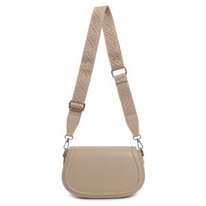 DAMEN TASCHE Crossbody Umhängetasche Bodybag Schultertasche Crossover Damentasche Brieftasche Handtasche Muster Taschengurt Brusttasche Reise Kunstleder Taupe