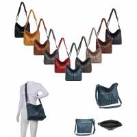 DAMEN TASCHE Schultertasche Umhängetasche Crossbody Shopper Henkeltasche CrossOver CrossBag Damentasche Reisetasche Beuteltasche City Bag Leder Optik Olivgrün