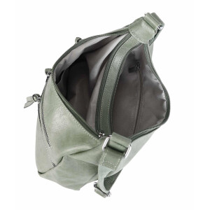 DAMEN TASCHE SHOPPER Crossbody Schultertasche Hobo Bag CrossOver Umhängetasche Handtasche Henkeltasche City Bag Leder Optik Reise Dunkelgrau