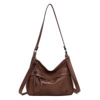 DAMEN TASCHE SHOPPER Crossbody Schultertasche Hobo Bag CrossOver Umhängetasche Handtasche Henkeltasche City Bag Leder Optik Reise Braun
