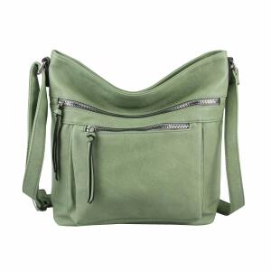 DAMEN TASCHE Schultertasche Shopper Umhängetasche CrossOver Crossbody Henkeltasche Beuteltasche Handtasche Hobo Bag Reise Kunst-Leder Mint