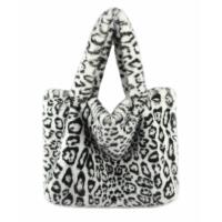 XXL DAMEN PELZTASCHE Shopper Tote Bag Leopard Print Handtasche Umhängetasche Leo Teddytasche Schultertasche Plüsch Felltasche Beuteltasche Kunstpelz Weekender Reisetasche Shopping