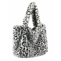 XXL DAMEN PELZTASCHE Shopper Tote Bag Leopard Print Handtasche Umhängetasche Leo Teddytasche Schultertasche Plüsch Felltasche Beuteltasche Kunstpelz Weekender Reisetasche Shopping