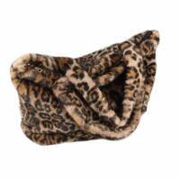 XXL DAMEN PELZTASCHE Shopper Tote Bag Leopard Print Handtasche Umhängetasche Leo Teddytasche Schultertasche Plüsch Felltasche Beuteltasche Kunstpelz Weekender Reisetasche Shopping Braun