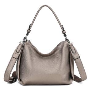 Damen Tasche Shopper Handtasche Hobo Bag Schultertasche Cross Over Umhängetasche Beuteltasche Henkeltasche Leder Optik Bronze