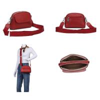 Damen Tasche Bodybag Schultertasche Crossbody Handytasche Crossover Kunstleder Umhängetasche Handtasche Reise Metallic Schokobraun