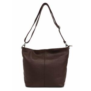 MADE in ITALY Damen LEDER TASCHE Umhängetasche Shopper Cross Over Body Bag Handtasche Ledertasche Schultertasche Hobo Bag Braun