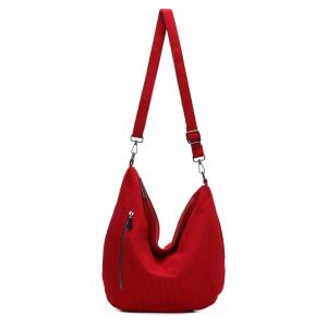 DAMEN TASCHE MOON Bag Brust Cordtasche Crossbody Runde Schultertasche Shopper Veloursleder Umhängetasche Crossover Halbmond Freizeit Urlaub Weekender