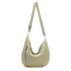 DAMEN TASCHE MOON Bag Brust Cordtasche Crossbody Runde Schultertasche Shopper Veloursleder Umhängetasche Crossover Halbmond Freizeit Urlaub Weekender