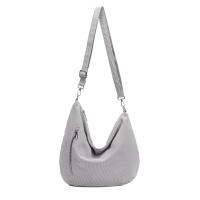 DAMEN TASCHE MOON Bag Brust Cordtasche Crossbody Runde Schultertasche Shopper Veloursleder Umhängetasche Crossover Halbmond Freizeit Urlaub Weekender