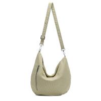 DAMEN TASCHE MOON Bag Brust Cordtasche Crossbody Runde Schultertasche Shopper Veloursleder Umhängetasche Crossover Halbmond Freizeit Urlaub Weekender