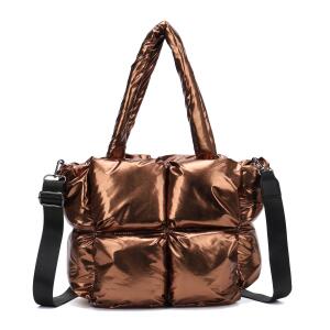 Damen Tasche Leopard Nylon Shopper Puffer Schultertasche Tote Bag Umhängetasche Nylontasche Beuteltasche Handtasche Weekender Reisetasche