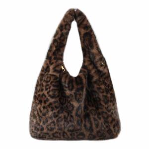 XXL DAMEN PELZTASCHE Shopper Tote Bag Leopard Print Handtasche Umhängetasche Leo Teddytasche Schultertasche Plüsch Felltasche Beuteltasche Kunstpelz Weekender Reisetasche Shopping Dunkelbraun V1