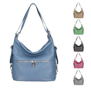 Made in Italy DAMEN Echtleder 2in1 Rucksack Schultertasche City- Stadtrucksack BackPack Lederrucksack Daypack Ledertasche Umhängetasche