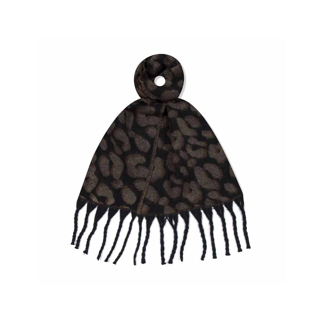 Damen XL LEO SCHAL Stola Halstuch Winterschal mit...
