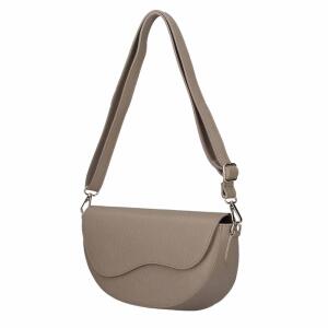 MADE IN ITALY DAMEN LEDER TASCHE Saddle Bag Satteltasche Schultertasche Ledertasche Umhängetasche Brusttasche Cross Over Body Dunkeltaupe.