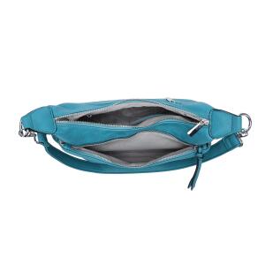 DAMEN TASCHE MOON Bag Crossbody Runde Schultertasche Hobo Bag Taschenanhänger Umhängetasche Shopper Crossover Handtasche Halbmond Leder Optik Reise Pink